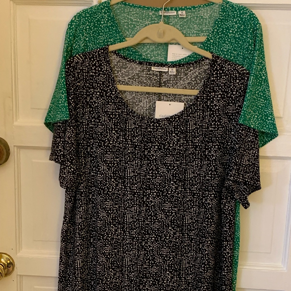 Kohl's Set of 2 Short Sleeve Comfy Classic Tops 1X